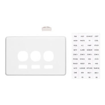 Classic C2000 Series, Switch Plate Cover, 3 Gang, Horizontal Mount, With ID Window