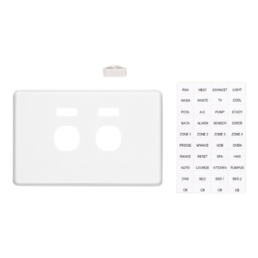 Clipsal C2000 Series Switch Plate Cover 2 Gang, Metal Finish, Horizontal Mount, With ID Window