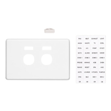 Classic C2000 Series, Switch Plate Cover, 2 Gang, Horizontal Mount, With ID Window