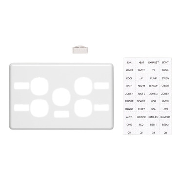 Clipsal C2000 Series Switch Plate Cover 5 Gang, Horizontal Mount With ID Window