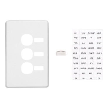 Clipsal C2000 Series Switch Plate Cover 3 Gang, Metal Finish, Vertical Mount, With ID Window