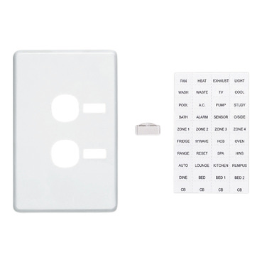 Clipsal C2000 Series Switch Plate Cover 2 Gang, Metal Finish, Vertical Mount, With ID Window