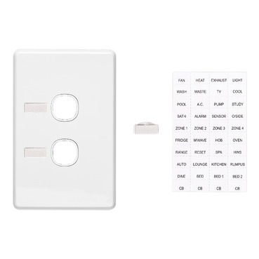 Classic C2000 Series, Switch Grid Plate And Cover, 2 Gang, Less Mechanism, Circuit Identification