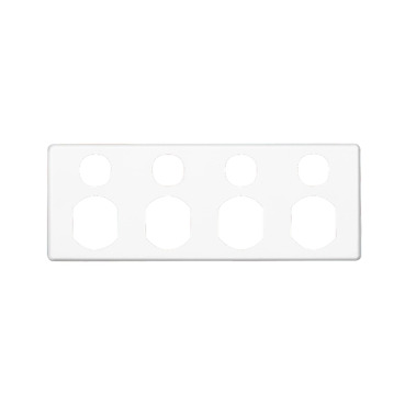 C2000 Series, Socket Outlet Cover Plate, 4 Gang, 2 Pole, For Quad Switched Socket