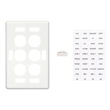 Clipsal C2000 Series Switch Plate Cover 6 Gang, Vertical Mount, With ID Window