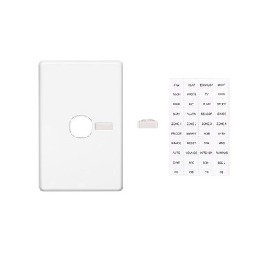 Clipsal C2000 Series Switch Grid Plate And Cover 1 Gang, Less Mechanism, Vertical Mount