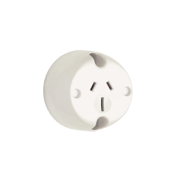 Single Socket Outlet, 250VAC, 15A, 3 PIN, Surface Mount