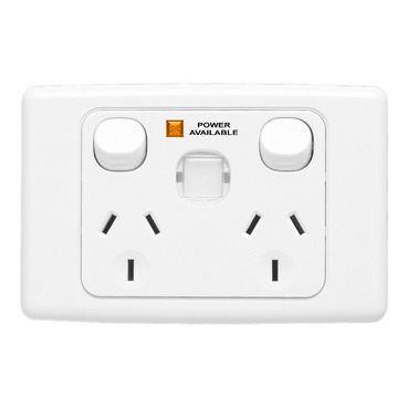Clipsal 2000 Series Twin Switch Socket Outlet 250V, 10A, Rmvbl Plug Identification, Combination Power