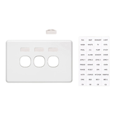 Clipsal C2000 Series Switch Grid Plate And Cover 3 Gang, Less Mechanism, Horizontal Mount