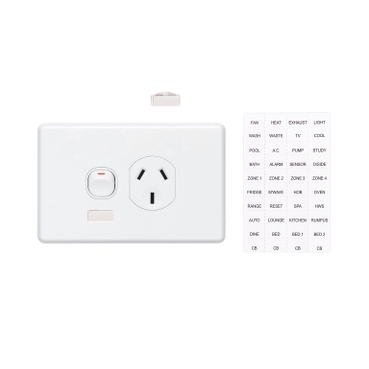 Classic C2000 Series, Single Switch Socket Outlet, Classic, 250V, 10A, Circuit Identification