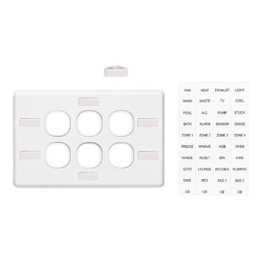 Classic C2000 Series, Switch Grid Plate And Cover, 6 Gang, Horizontal Mount