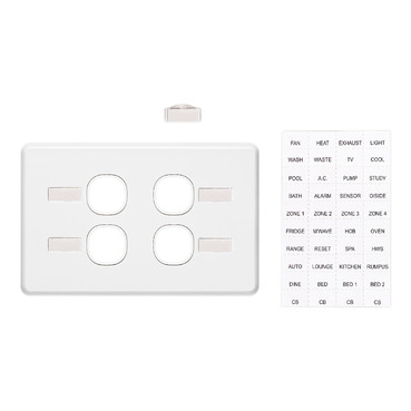 Classic C2000 Series, Switch Grid Plate And Cover 4 Gang, Less Mechanism, Horizontal Mount
