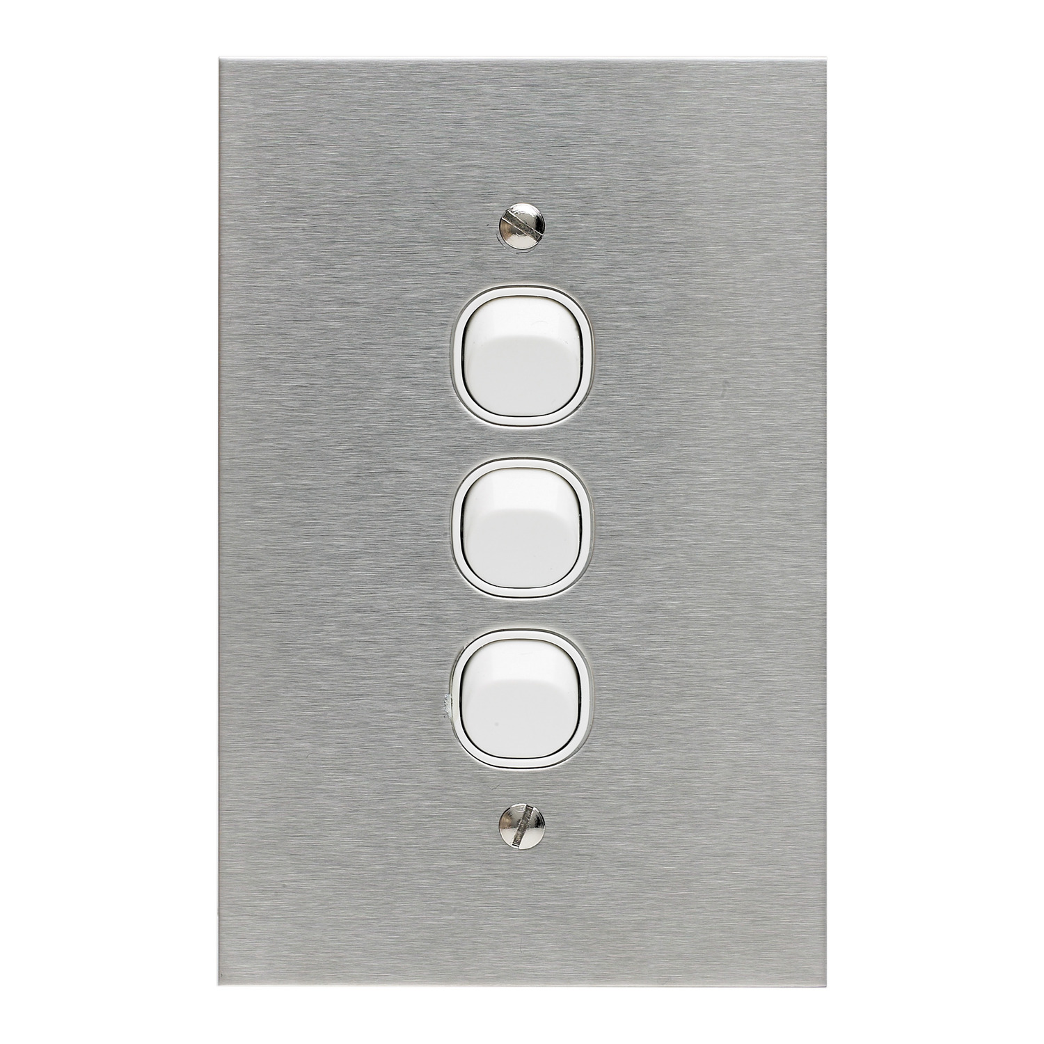 Switches - Metal Plate Range, Standard Size, 3 Gang 250V 10A