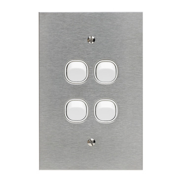 Metal Plate Series Clipsal Light switches and power points with a stylish, premium metal finish available in stainless steel and brass.