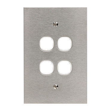 Metal Plate Series, Switch Grid Plate And Cover, 4 Gang, BSL Style, Less Mechanism, Over Size