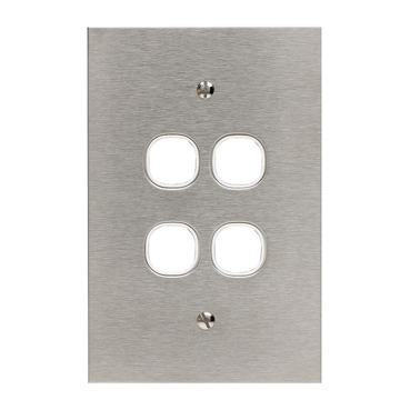 Metal Plate, Switch Grid Plate And Cover, 4 Gang, BSL Style, Less Mechanism, Over Size