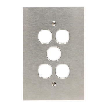 Metal Plate, Switch Grid Plate And Cover, 5 Gang, BSL Style, Less Mechanism, Over Size