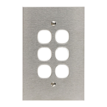 Switches - Metal Plate Range, 6 Gang Grid