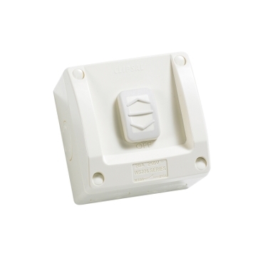 Surface Switch, 1 Gang, 1 Pole, 250VAC, 20A, WS Series, M80 - Square