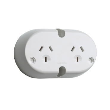 Twin Socket Outlet, 250VAC, 10A, 3 Pin
