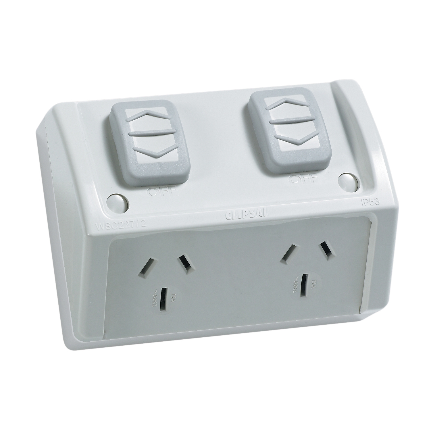 Socket Outlets, Weather Protected, IP53, Double, 250V, 10A