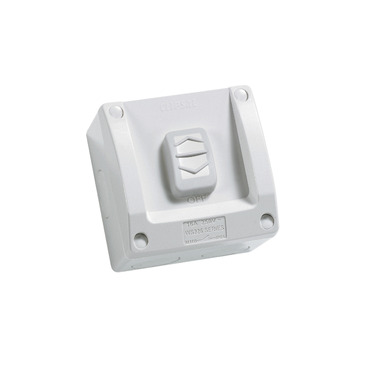 Surface Switch Weather Protect, 1 Gang, 250V, 10A, Square