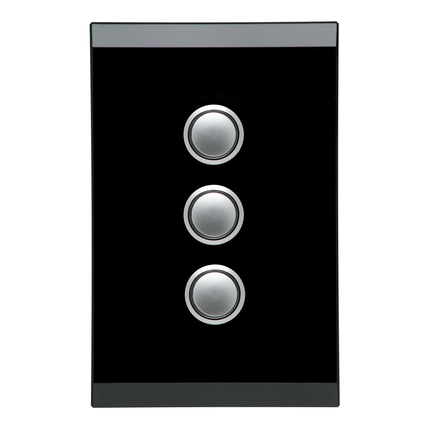 Switch Push-button LED, 3 Gang, 250V, 16AX/20A, LED Indicator