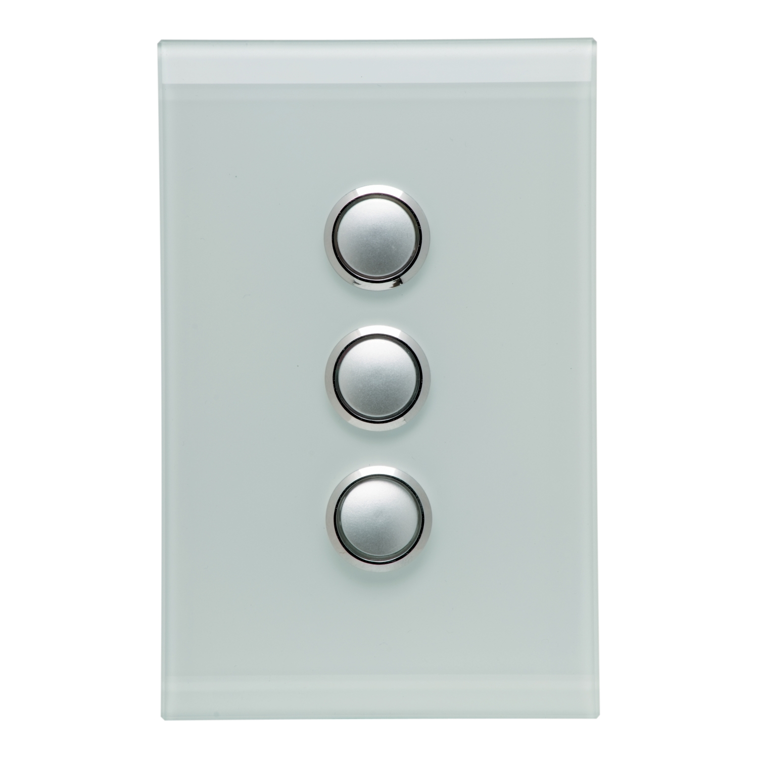 Switch Push-button LED, 3 Gang, 250V, 16AX/20A, LED Indicator
