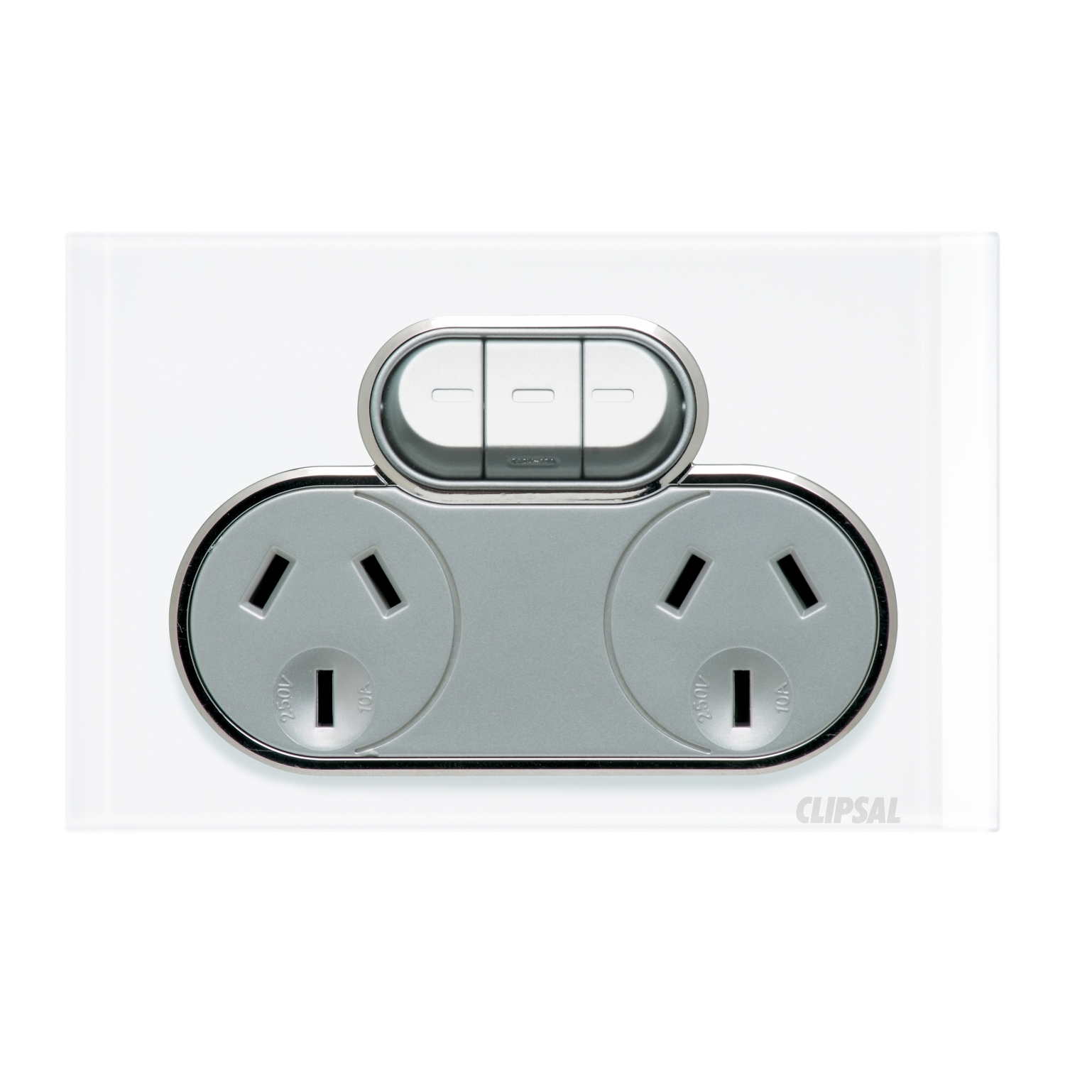 Socket Outlets Double, 250V, 10A, with 10A Extra switch