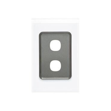 Clipsal Saturn 4000 Switch Grid Plate And Cover, 2 Gang, Vertical/Horizontal Mount
