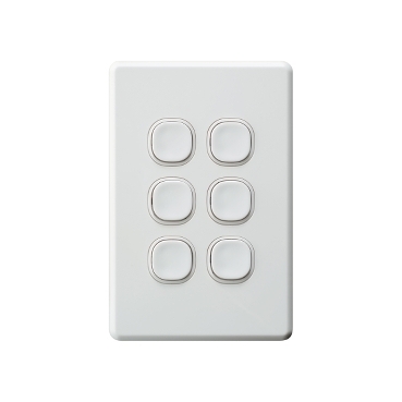 switch p/button 6gang vertical