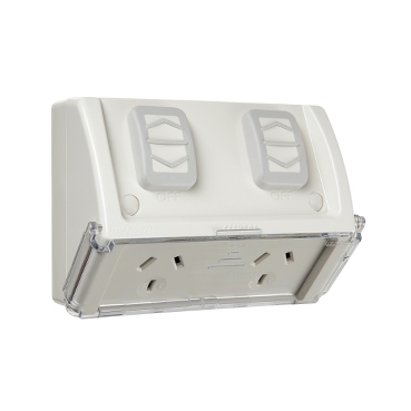 Socket Outlets, Weather Protected, IP54, Double, 250V, 10A