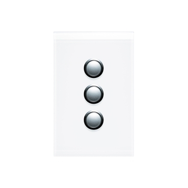 Clipsal Saturn 4000 Push Button Switch, 3 Gang, 250V, 16AX/20A