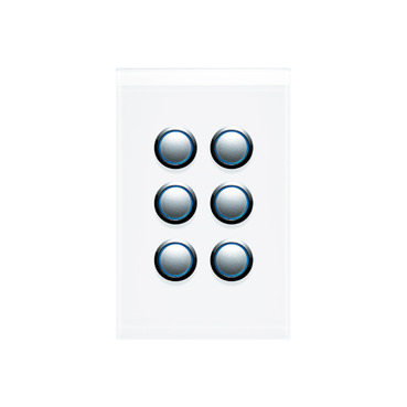 Saturn Series, Push-button Switch LED, 6 Gang, 250V, 16AX/20A