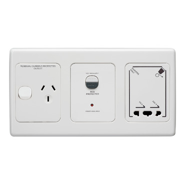 Clipsal 2000 Series RCD Protected Socket Outlet 250V, 20A, Shaver, 30mA RCD