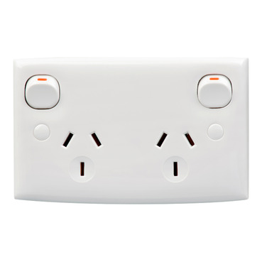 Standard Series, Twin Switch Socket Outlet, 250V, 10A, Standard Size, 2 Pole