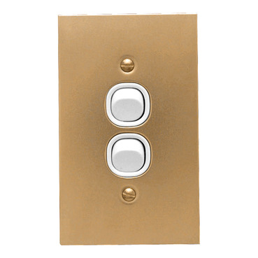 switch 2gang b style brass