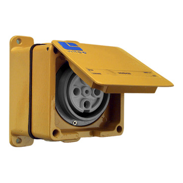Metal Clad, Socket Outlet, 1 Gang 32A 500V, 4 Round Sockets, IP66, Cast Aluminium Material