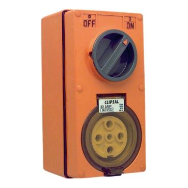 Switched Socket Vertical Interlocked 5 PIN 32A