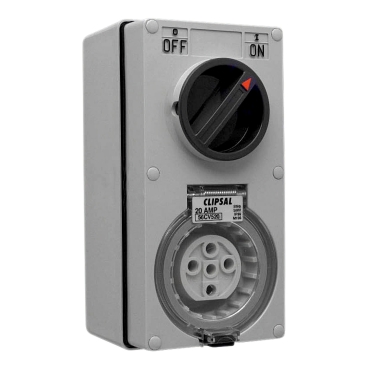 Clipsal - 56 Series, Switched Socket Vertical Interlocked, 5 PIN 20A