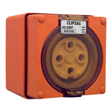 Socket Outlets, Surface Sockets - IP66, 500V 40A - 4 Round Pins