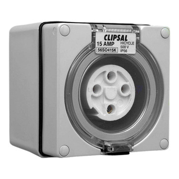 Clipsal - 56 Series, Socket Outlets, Surface Sockets - IP66, 16A - Unique Key Configuration