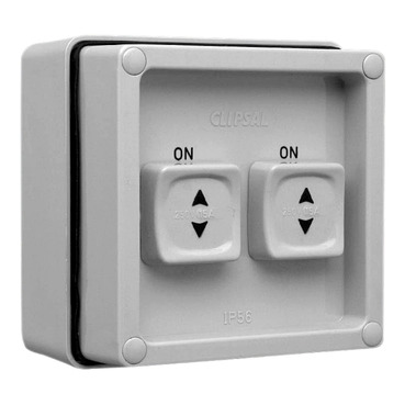 Clipsal - 56 Series, Surface Switch, 2 Gang, 1 Pole, 250VAC, 15A, Twin Sliding