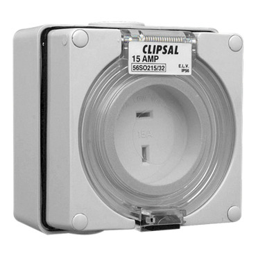 Clipsal - 56 Series, Socket Outlet, 2 PIN Polarised, 15A