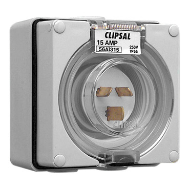 Clipsal - 56 Series, Appliance Inlets, IP66, 250V 15A - 3 Flat Pins