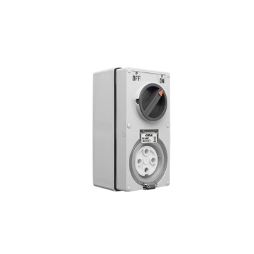 Clipsal - 56 Series, Switched Socket Outlet, 500V, 50A, 4 Round PIN, IP66, 3 Pole, Vertical