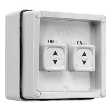 Clipsal - 56 Series, Surface Switch, 2 Gang, 1 Pole, 250VAC, 10A, Twin Sliding