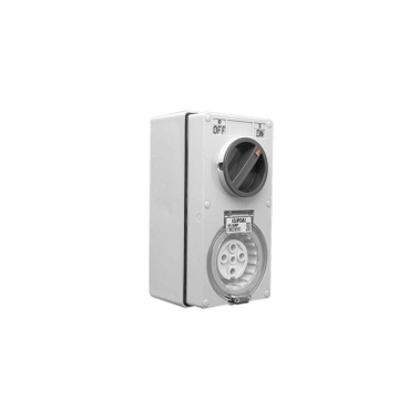 Clipsal - 56 Series, Switched Socket Outlet, 500V, 10A, 5 Round PIN, IP66, 3 Pole, Vertical