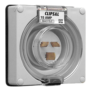 Clipsal - 56 Series, Socket Appliance Inlet Ip56 3 PIN Less Enclosure