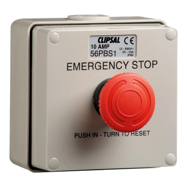 Clipsal - 56 Series, Push-button Control Station, 3A, Emergency Stop